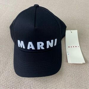 Marni Black Logo Baseball Cap - Men's